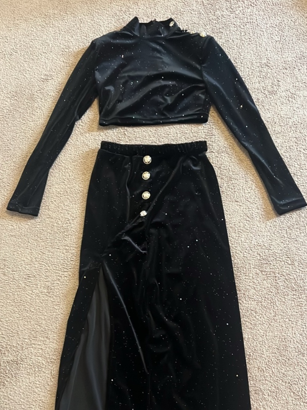 Sparkle black dress set